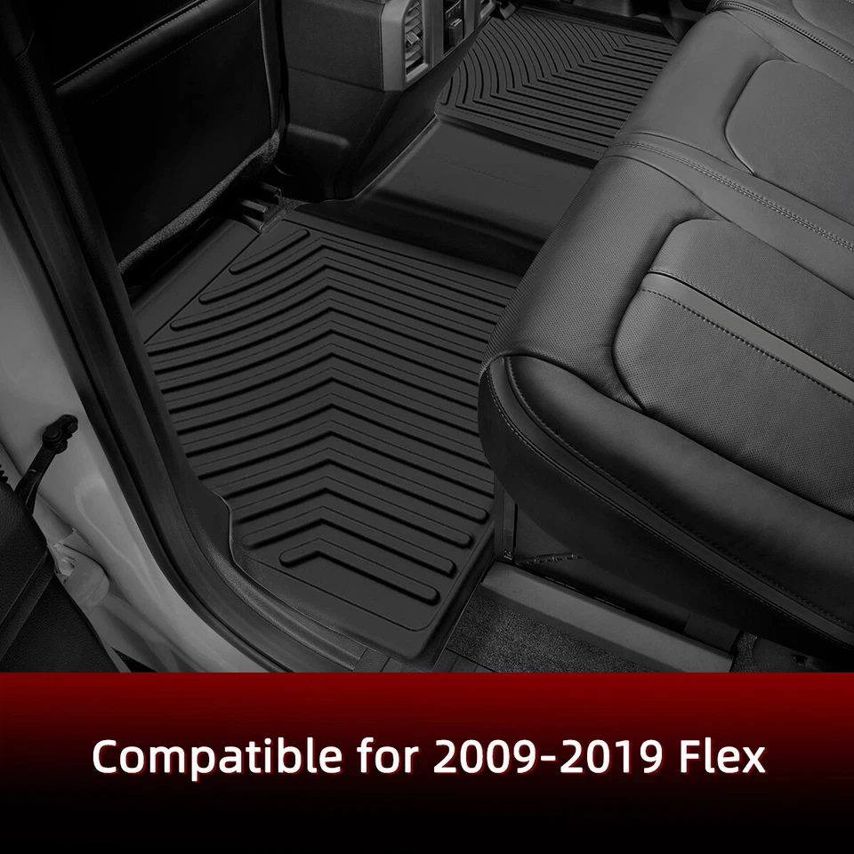 Car Floor Mat Liners 3D Molded All-weather TPE Rubber for 2009-2019 Ford Flex Foto 4 de 4
