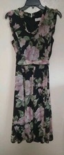 EMMA & MICHELE DRESS Womens 8/10 FLORAL Black...