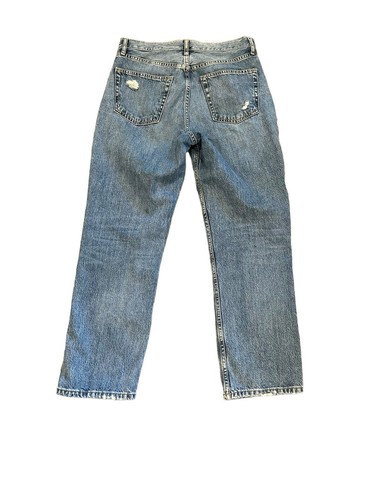 Topshop Moto New Boyfriend Button Fly Distressed Hi Rise Denim Jeans - Picture 4 of 9