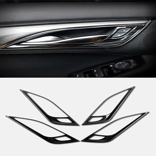 4PCS Steel Inner Door Handle Fit For Cadillac CT5 2020-2023 Frame Trim Black