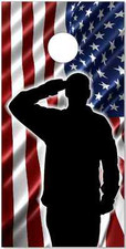 Military Salute LAMINATED Cornhole Wrap Bag Toss Skin Decal