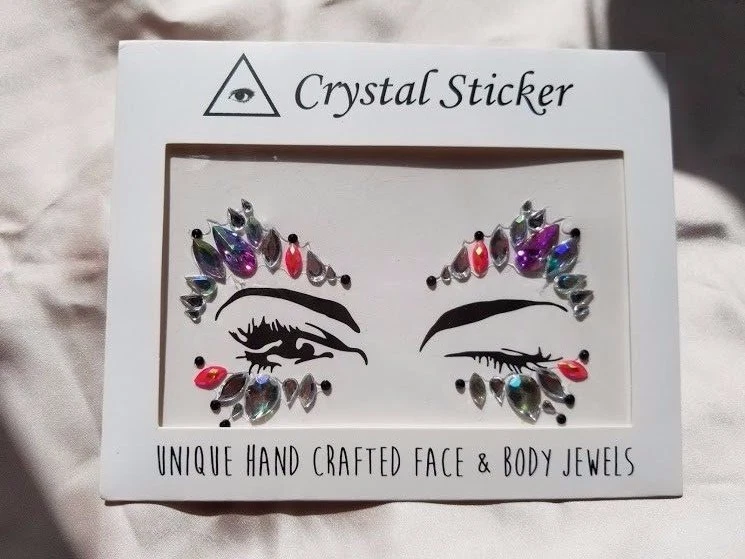 Festival EDC NYE Rave Cara Adhesiva Joyas Cristal Gemas Estrás Pegatina Foto 3 de 4