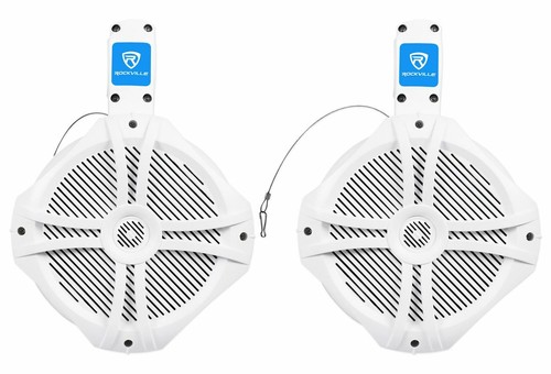 Pair Rockville RWB80W 8 White 2 Way 300 Watt Marine Wakeboard Tower Speakers 613815798217 | eBay