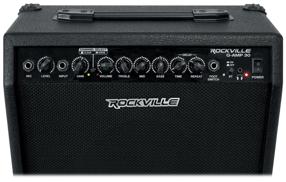 Rockville G-AMP 30 Watt Gitarren Combo Verstärker Amp Bluetooth/Mikro In + Fußschalter - Bild 4 von 4