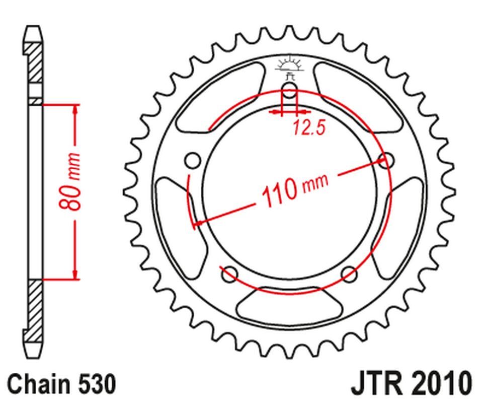 Pignon arrière JT 334 46 dents pour Triumph Daytona 955i et Sprint ST