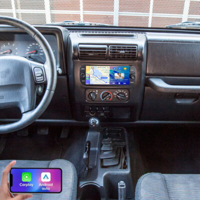 For 2003-2006 Jeep Wrangler Wireless CarPlay Android13 Car Stereo Radio GPS +CAM