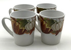 Royal Norfolk Halloween Holiday LARGE Coffee Mugs Cups White Pumpkins Set of 4