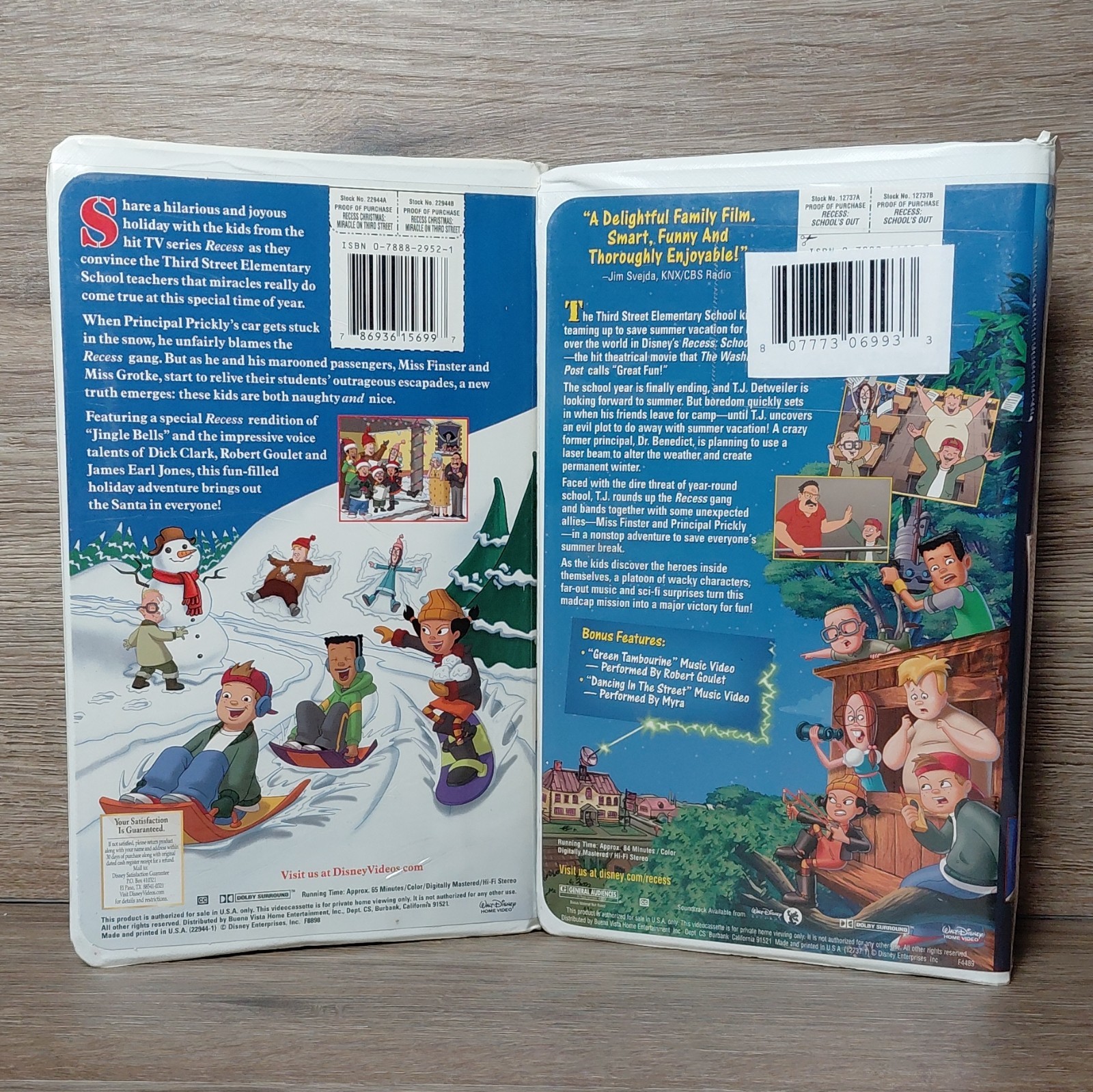 Walt Disney Home Video VHS Lot 2 Recess School's Out & Xmas Miracle | eBay