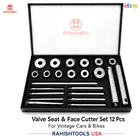 New Valve Seat & Face Cutter Set 12 Pcs For Vintage Cars & Bikes USA RAHISHTOOLS