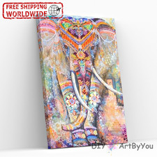 Elephant Paint By Numbers Canvas Art Artist Oil Painting Kit Home Decor Kids