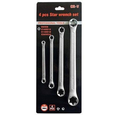 4-Pcs Star Wrench Set E-Torx Box Wrench Set Tork E-Ring Spanner Set E6 E8 E10...