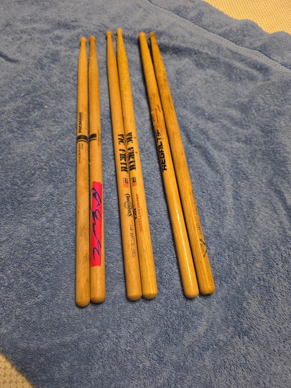 Concert Snare Drum Sticks - lot of 3 Some signed.