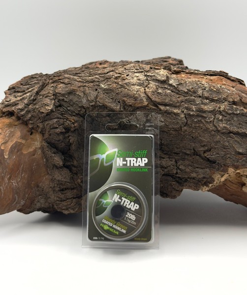 Korda N-Trap Semi Stiff 20Lb 9Kg Weedy Green Safe Zone Vorfachmaterial Ummantelt-image