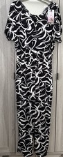 Kim & Co Printed Brazil Jersey Ankle Length Petite Jumpsuit Size XS BNWT QVC 