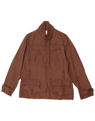 Marlboro Classics Womens Utility Jacket EU 44 XL Brown Linen BO16