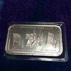 Silver Bar ● 1 Troy oz ●  Patriotic ● Eagle, Flags, Liberty Bell ●  .999 fine