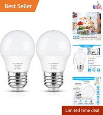 LED Refrigerator Light Bulb Waterproof A15, 5W Daylight White 5000K, 2-Pack