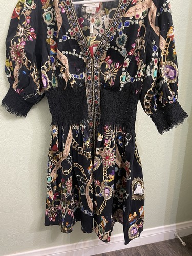 Camilla x Disney Snow White V-Neck Smocked Waist Mini Dress Size M