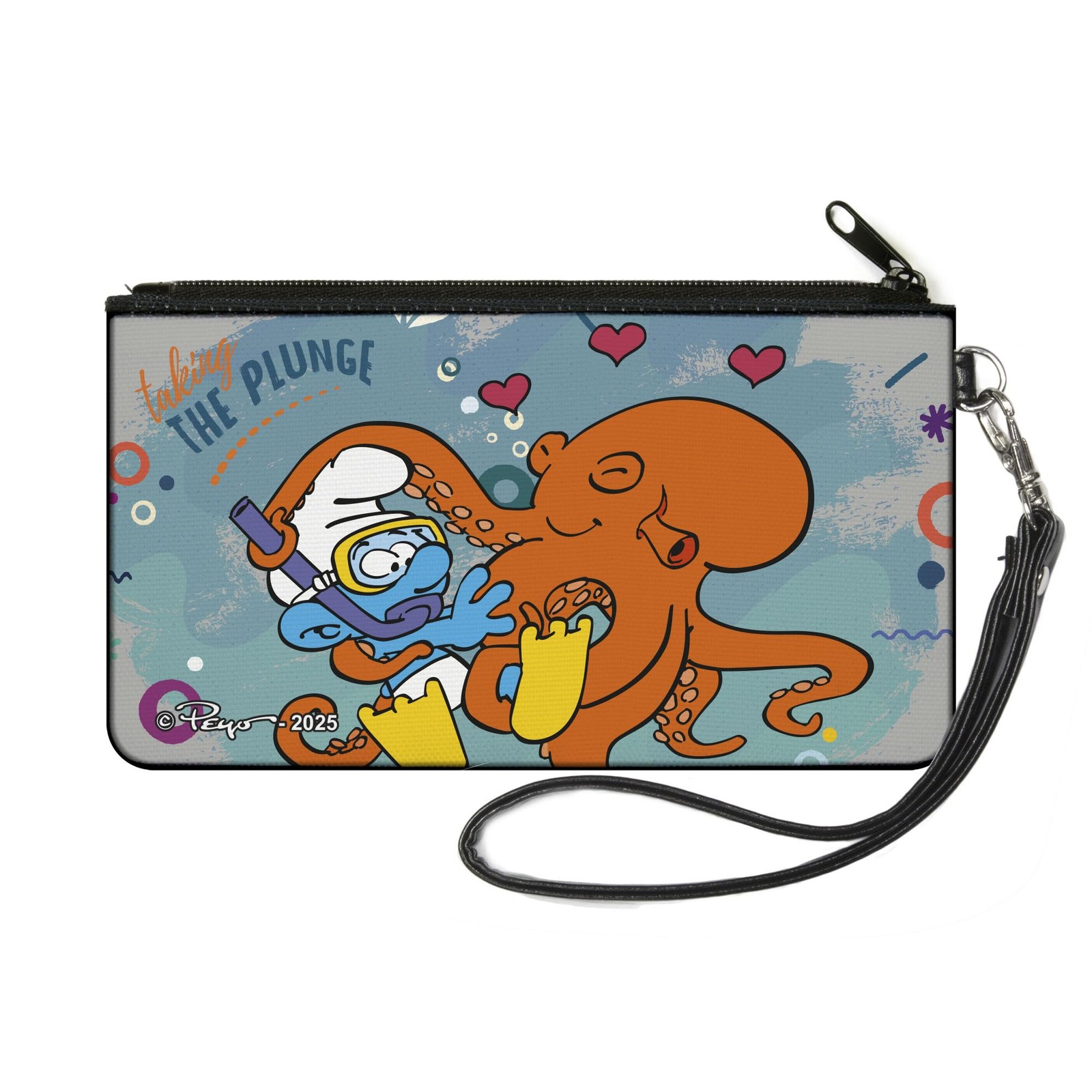 Buckle-Down The Smurfs Wallet, Zip Pouch, The Smurfs Taking the Plunge Octopus L