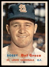 1957 Topps #94 BOBBY DEL GRECO  St. Louis Cardinals  EX-EX+