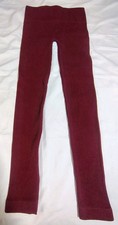 Zenana Dark Burgundy Ribbed Leggings Sz S/M Pull On Stretch Ankle