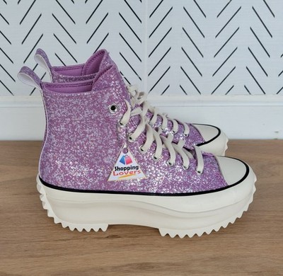  Converse Run Star Hike Hi Platform 7 Men's Shoes Sneaker Purple Glitter A10096C