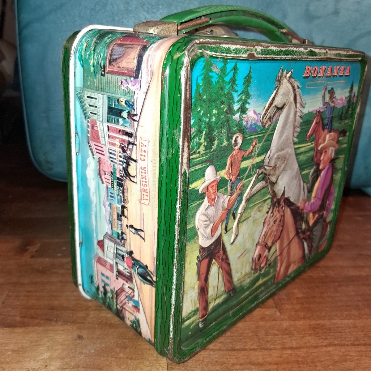 Vintage 1963 Bonanza Metal Lunchbox Aladdin Industries No Thermos
