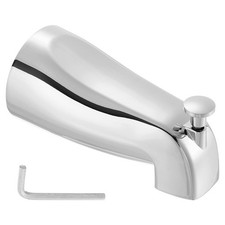 Bath Slip-On Diverter Tub Spout with Pull-Up Diverter Zinc Alloy Silver