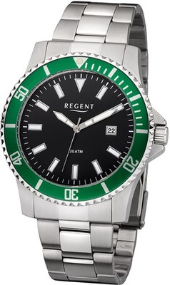 REGENT - Herrenuhr Quarz Sport schw.grün - F1184 - Herrenuhren