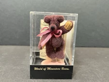 Wine 2" Mini Jointed Plush Bear - World of Minature Bears #213 by Theresa Wu