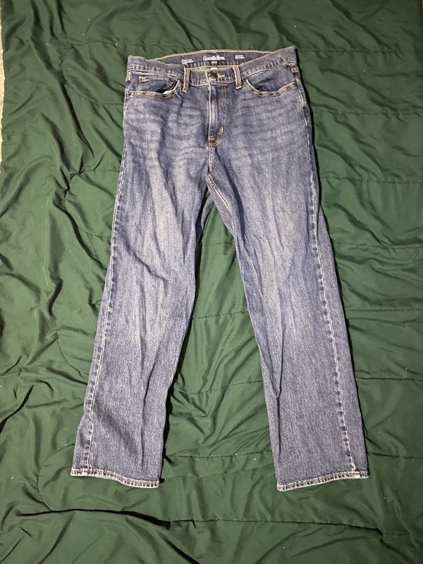 Goodfellow & Co Men's Blue Medium Wash Denim Jeans Straight Regular Fit XL