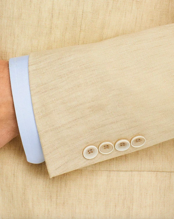 Robert Graham Para Hombre Delave Lino Calce Ajustado Traje Chaqueta Talla 38 R Nuevo Foto 3 de 4