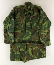 USAF VTG 60s Vietnam Ripstop ERDL Camo Fatigues Slant Jacket Pants Mens S Reg