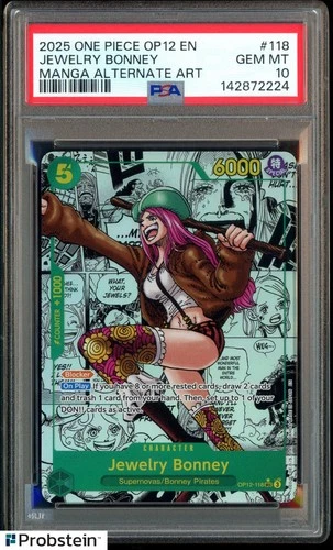 2025 One Piece OP12 En Manga Alternate Art #118 Jewelry Bonney PSA 10 GEM MINT