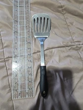 Heavy Duty Black Handle  Stainless Steels Slotted Spatula  12 1/2 “