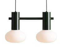 Pendelleuchte Esszimmer Glas GrüN L:46 Cm E14 2-Flammig HäNgelampe Esstisch