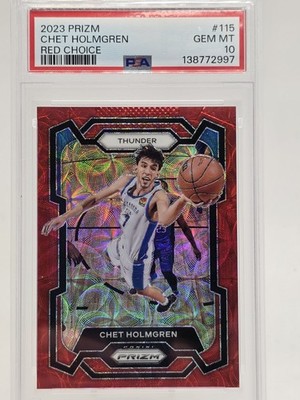 2023-24 Panini Prizm Chet Holmgren #115 Choice Red Prizm /88 OKC Thunder