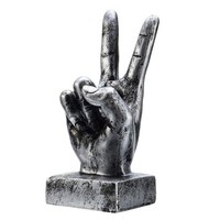 Finger-Geste Statue Silber, Schreibtisch-Dekoration, Kreative Skulptur,