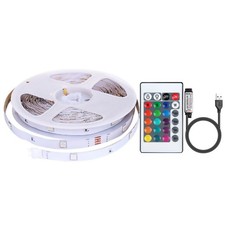 5M USB LED Strip Lights RGB 5050 Colour Changing Tape TV Cabinet Kitchen