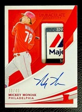 2021 Immaculate Mickey Moniak RC Jumbo Patch Majestic Logo On-Card Auto RPA /49!