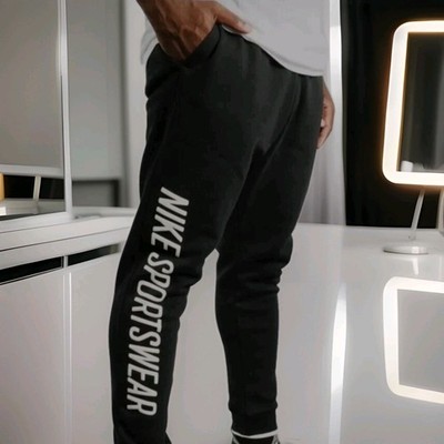 NEW NIKE Black Jogger sweats sweatpants Men Size M Pant Nike Sportswear Logo