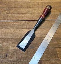 Vintage STANLEY Beveled Edge SOCKET Bench CHISEL • 1-1/2" ☆USA