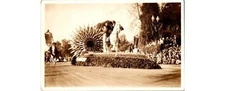 1910s Floral Float Parade Postcard Costumed Riders Halftone Printing Technique