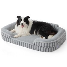 LE SURE Orthopedic Waterproof Large Dog Bed w/ Sides - Egg-Crate Foam, Grey