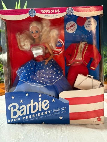 Vintage-BARBIE FOR PRESIDENT 1991 LIMITED EDITION GIFT SET, MATTEL, NEW IN BOX