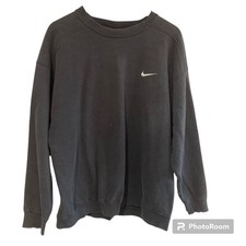 Destroyed Vintage Y2K Nike Black Faded Sweatshirt Mens XL Embroidered Swoosh