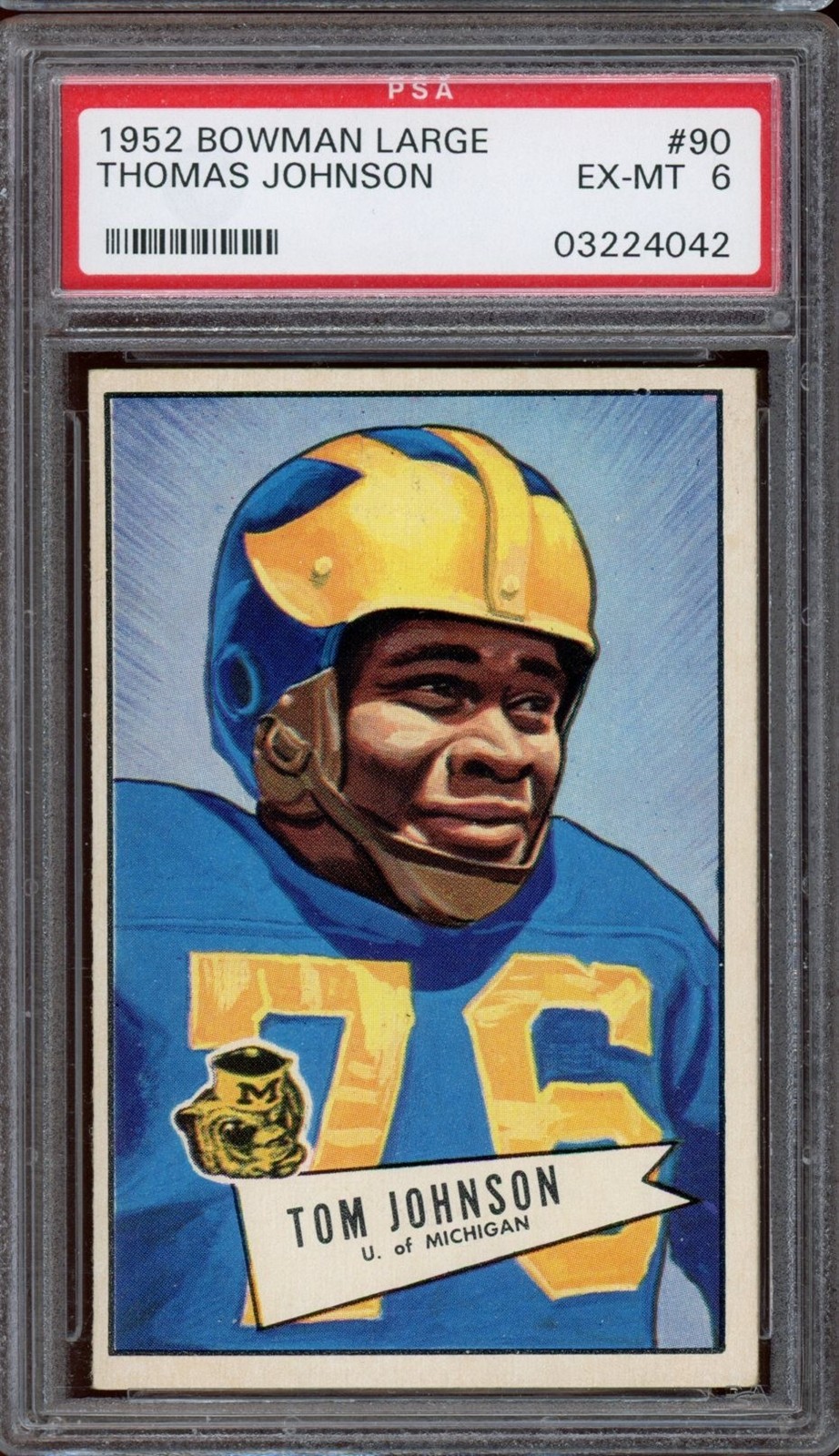 1952 Bowman Large Football #90 Thomas Johnson PSA 6
