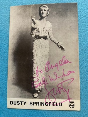 Dusty Springfield Signed Philips Promo Card  6.25 x 4 Inches Approx