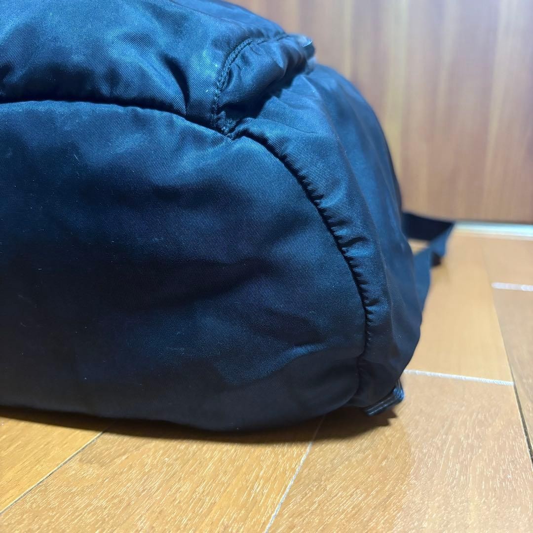 Prada Mini Backpack Black Nylon Drawstring Used A… - image 8