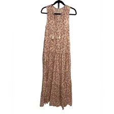 Faherty maxi sundress floral 100% organic cotton light weight sleeveless SMALL